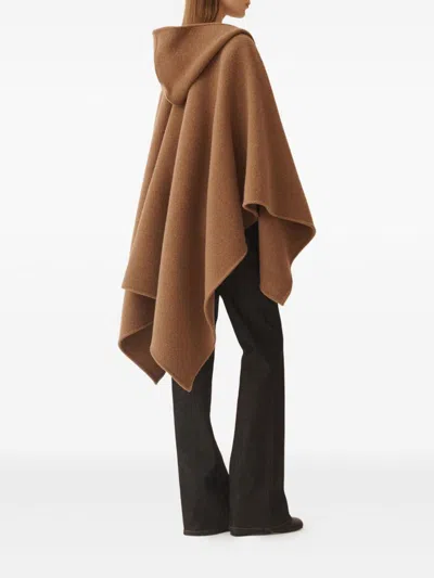 Fabiana Filippi Hooded Cloak In Brown