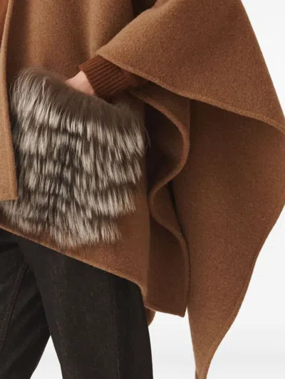 Fabiana Filippi Hooded Cloak In Brown