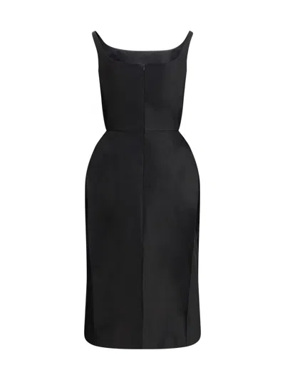 Magda Butrym Midi Square Neck Dress In Multi