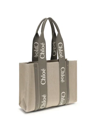 Chloé Woody Tote Bag In Sand