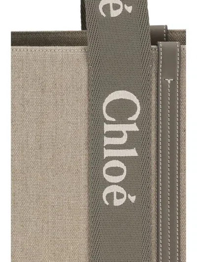 Chloé Woody Tote Bag In Sand