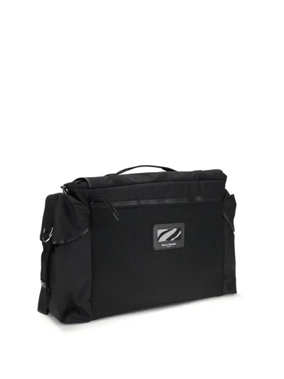 Maison Margiela Black Fabric Messenger Travel Bag In Black