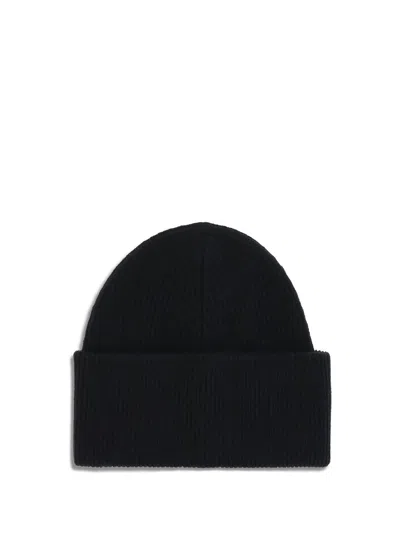 Mm6 Maison Margiela Ribbed Tape Cotton Beanie In Black