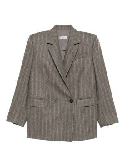 Alberto Biani Tailored Blazer With Notch Lapels And Pockets In Gray