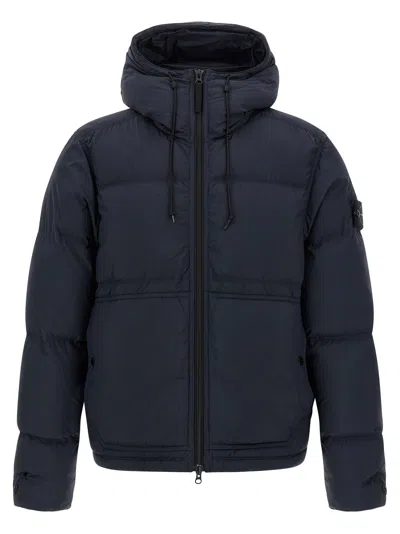 Stone Island Down Parka In Cordura Ripstop Matt Nylon In Blue