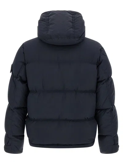 Stone Island Down Parka In Cordura Ripstop Matt Nylon In Blue