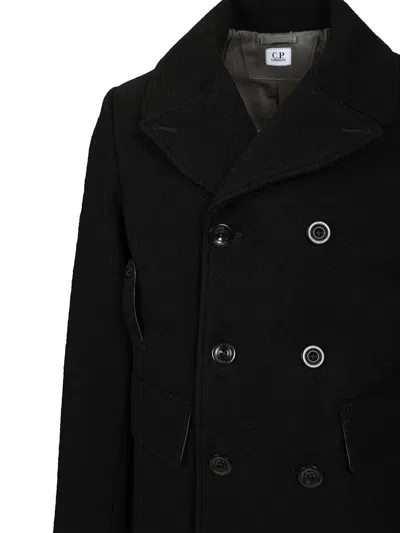 C.p. Company Adv - Medium Jacket In Duffel Coats Black In Black