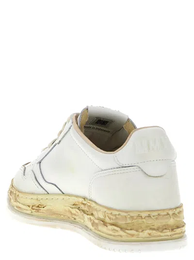 Autry Medalist Low Vintage X Mihara Yasuhiro White Sneakers With Handcrafted Sole In Leather Man In Black