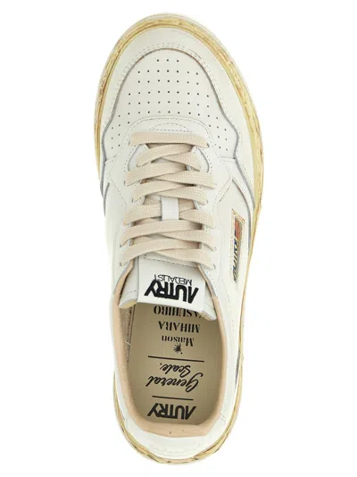 Autry Medalist Low Vintage X Mihara Yasuhiro White Sneakers With Handcrafted Sole In Leather Man In Black
