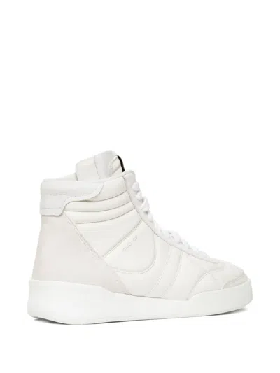 Courrèges Padded Leather Sneakers In White