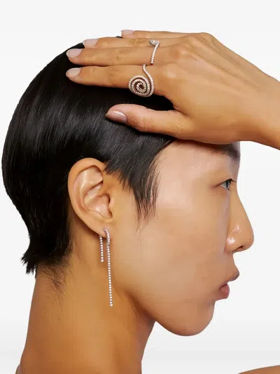 Delfina Delettrez 18k White Gold Diamond Loop Ring In Silver