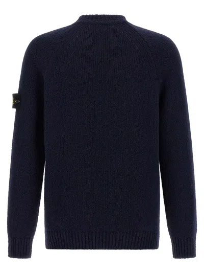 Stone Island Blue Boucl Sweater In Black