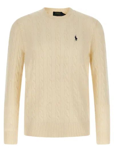 Polo Ralph Lauren Braided Sweater Sweaters And Cardigans White In Neutral