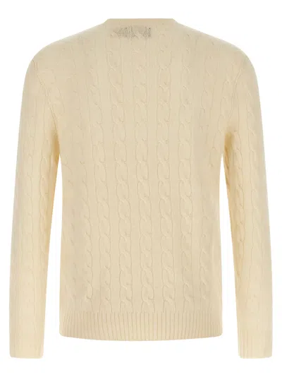 Polo Ralph Lauren Braided Sweater Sweaters And Cardigans White In Neutral