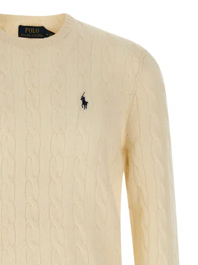 Polo Ralph Lauren Braided Sweater Sweaters And Cardigans White In Neutral
