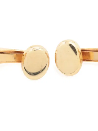 Pre-owned Dior 1980-1990s Cd-plaque Clip-on Earrings In Gold