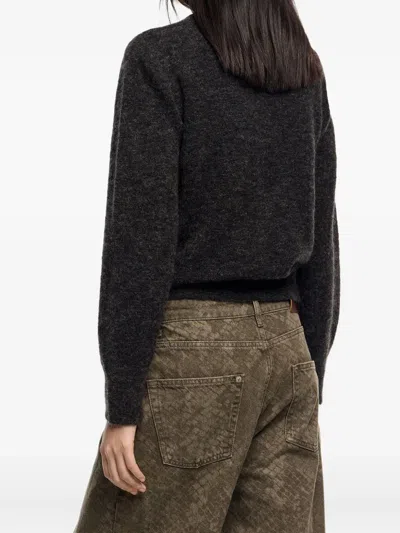 Bimba Y Lola Button-front Balloon-sleeve Cardigan In Gray