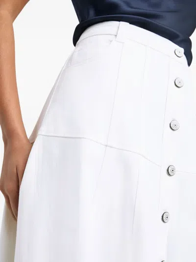 Cinq À Sept Veena Button-front Midi Skirt In White