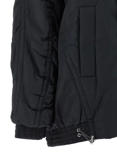 Pinko Clarinda Blue Jacket With Removable Sequin Collar And Drawstring Waist In Tech Fabric Woman In Blue