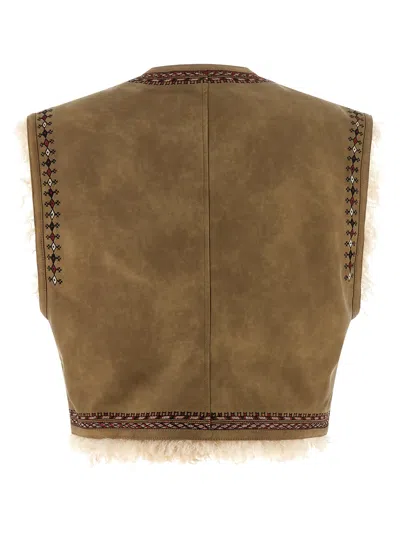 Isabel Marant Étoile Isabel Marant Etoile Clemencia Suede Short Vest With Shearling Lining