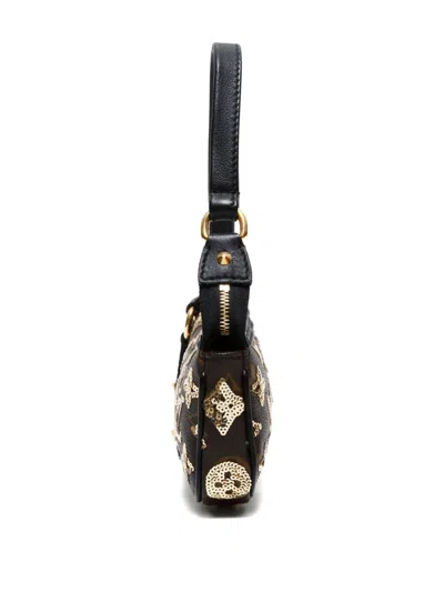 Pre-owned Louis Vuitton 2009 Monogram Eclipse Sequin-embellished Pouch In Brown