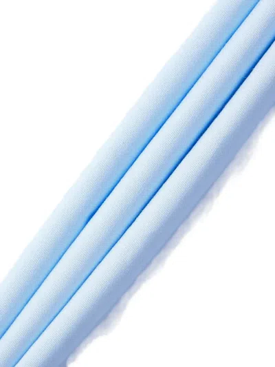 Thom Browne Classic Long Sleeve Button Down Point Collar Thigh Length Shirtdress With Grosgrain Placket In Solid In Blue