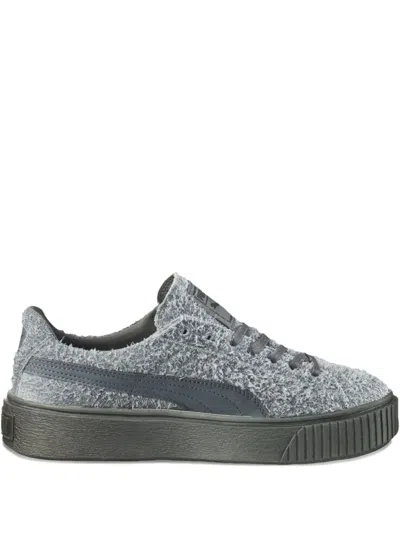 Puma Elemental Platform Textured Suede Sneakers In Black | ModeSens