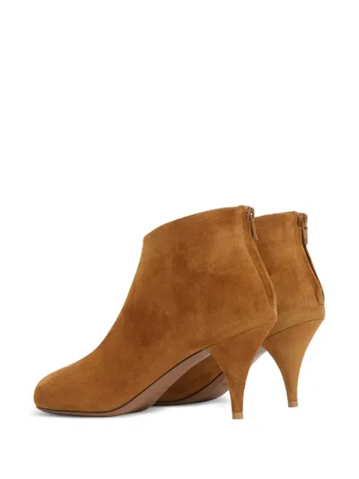 Mansur Gavriel Suede Leather Heeled Boots In Brown