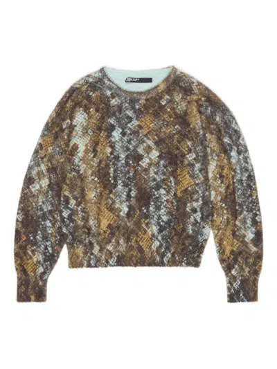 Bimba Y Lola Snakeskin-pattern Sweater In Brown