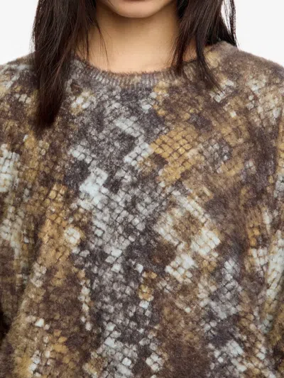 Bimba Y Lola Snakeskin-pattern Sweater In Brown
