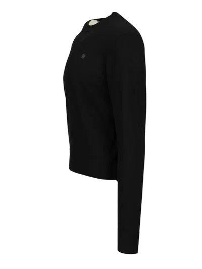 Acne Studios Crew Neck Sweater Knitwear Black In Animal Print