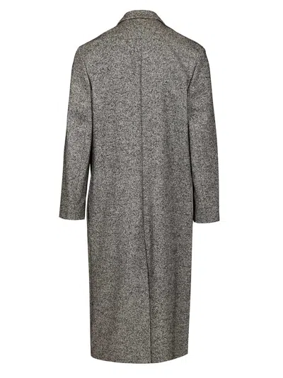 Loewe Double-breasted Wool Blend Coat Coats Grey In Gray