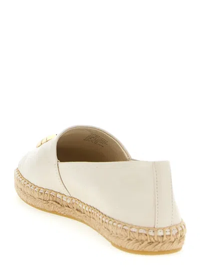 Tory Burch Eleanor Leather Medallion Espadrilles In Neutral
