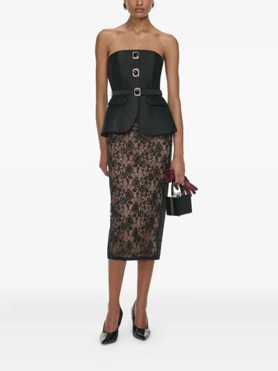 花卉蕾丝中长半身裙