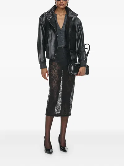 花卉蕾丝中长半身裙