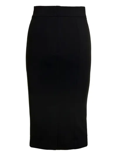 Dolce & Gabbana Midi Skirt In Powernet And Satin In Black