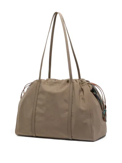 Bimba Y Lola Drawstring Top-handle Shoulder Bag In Neutral