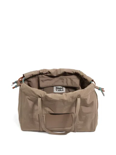 Bimba Y Lola Drawstring Top-handle Shoulder Bag In Neutral