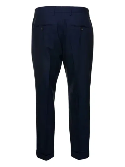Reveres 1949 Blue Tailored Trousers In Wool Blend Man In Blue