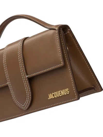 Jacquemus Womens Brown Le Bambino Long Leather Shoulder Bag In Burgundy