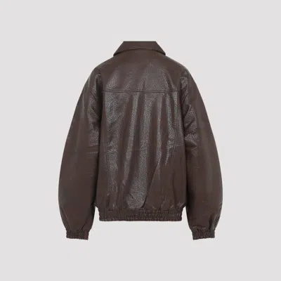The Frankie Shop Prescott Grained Faux Leather Jacket In Green