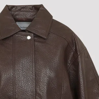 The Frankie Shop Prescott Grained Faux Leather Jacket In Green