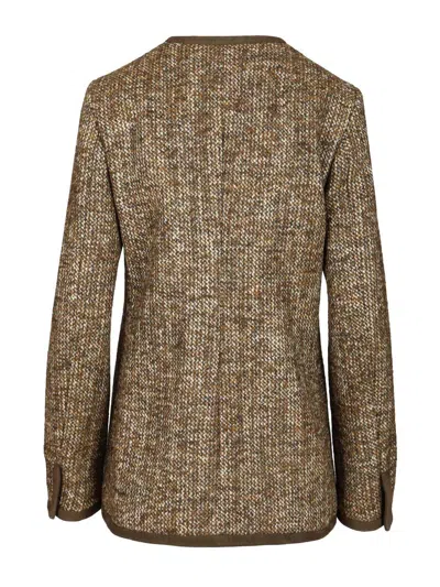 Golden Goose Journey Boxy Tweed Jacket In Green