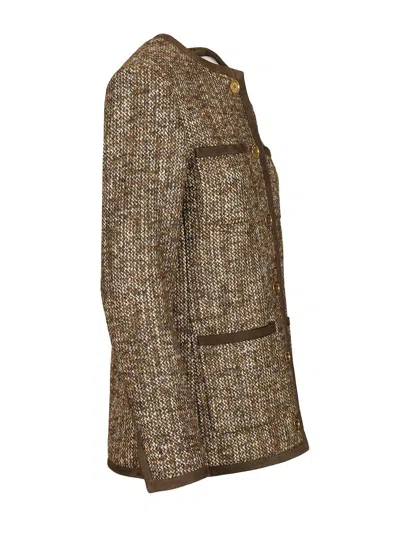 Golden Goose Journey Boxy Tweed Jacket In Green