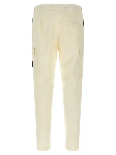 Stone Island Cargo Pants With Logo Badge And Pockets In Neutral