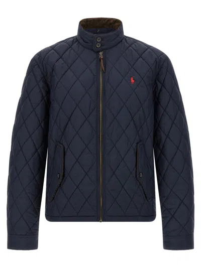 Polo Ralph Lauren Logo Embroidery Jacket Puffer Jackets Blue In Blue