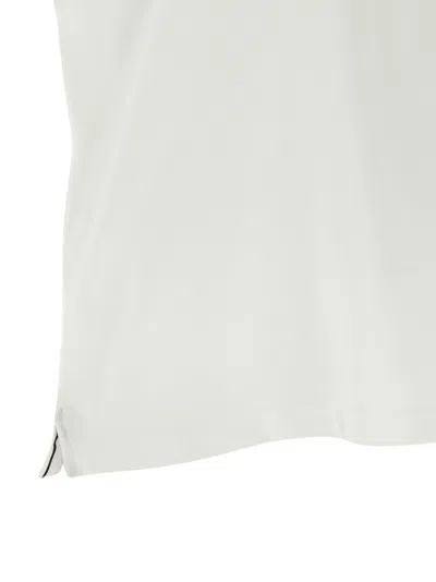 Stone Island White Polo Logo Patch In White