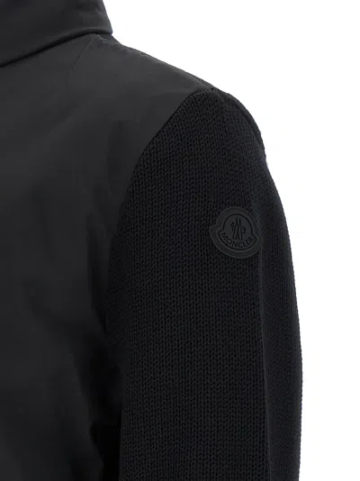 Moncler Matt Effect Cardigan Sweaters And Cardigans Black In Black