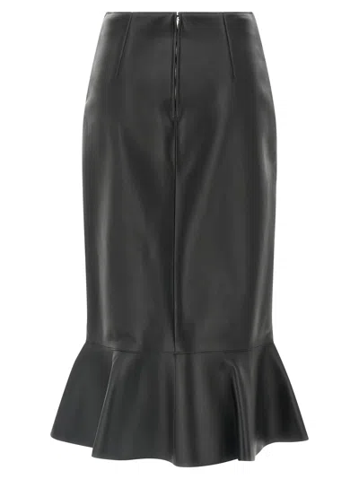 Fendi High-waisted Ruffled Hem Skirt In Black