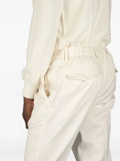Devore Pleated Trousers In Neutral